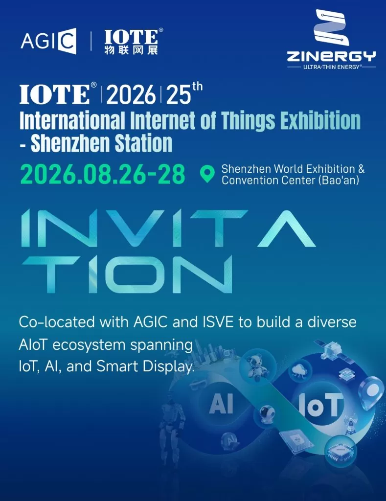 Zinergy will be exhibiting at the IOTE Expo 2026 at Booth 10D89, Hall 10